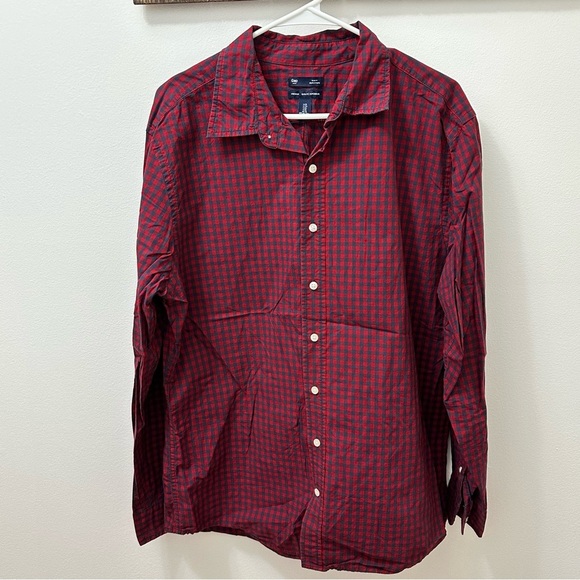 Gap Men's Red Checkered Shirt size XL - Picture 1 of 6